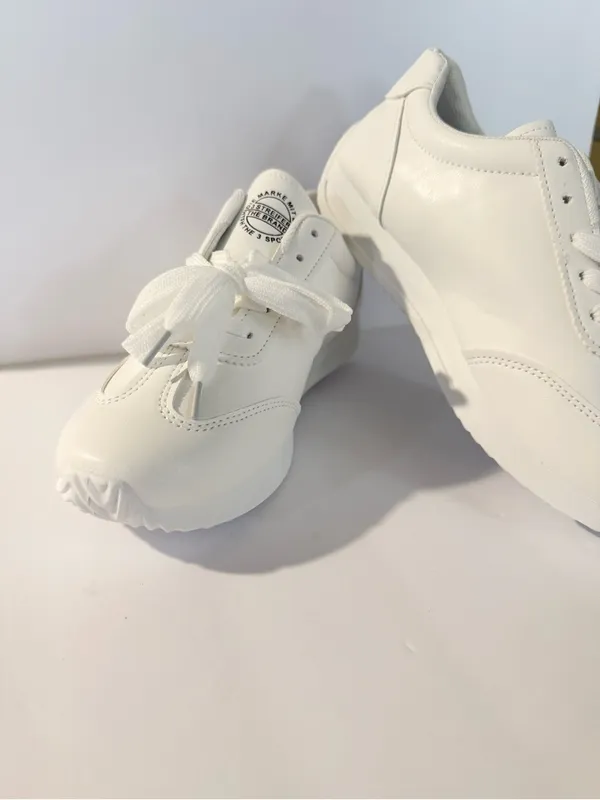 New Women White Leather Casual Shoes Low Top Sneakers Size EU 36 / US 6 No Box - Image 7