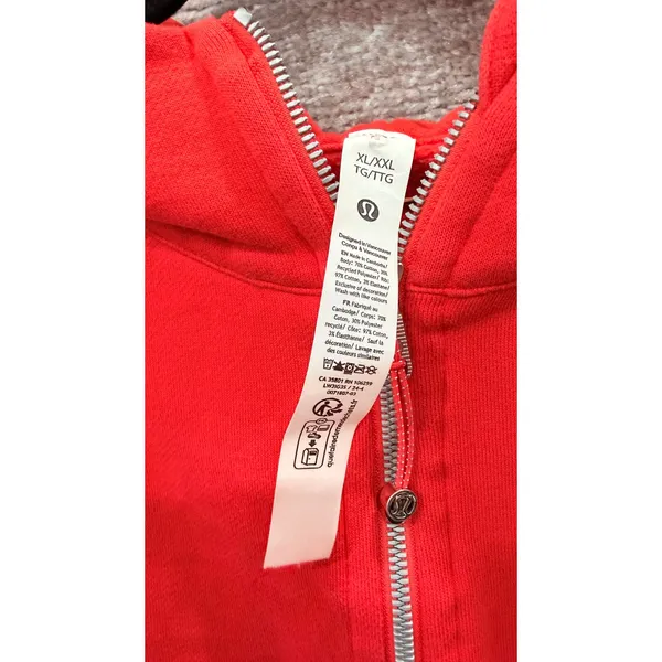 Lululemon Womens Hoodie XL/XXL Red Scuba Oversized Half-Zip Thumbholes - Image 5