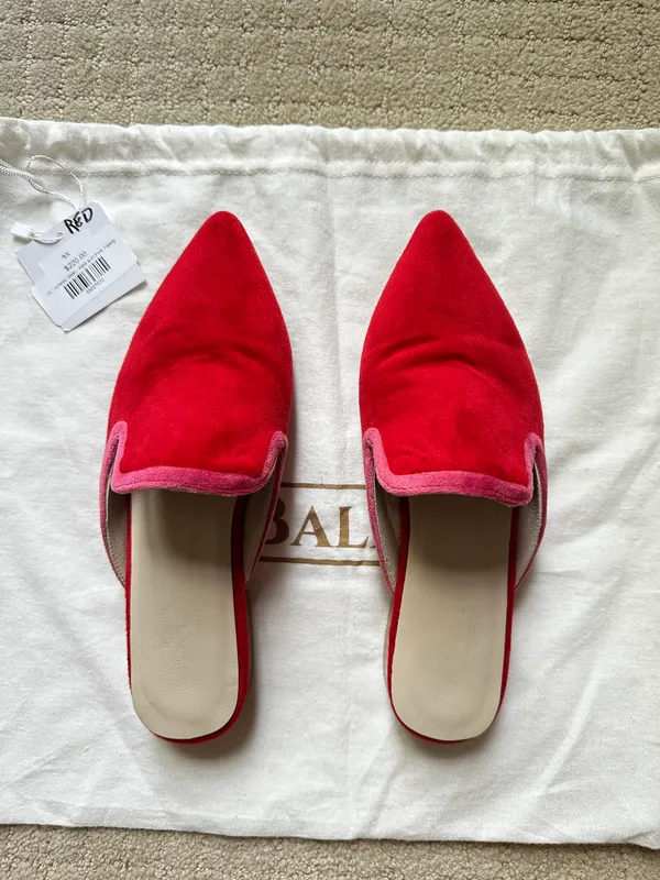 Suede Slip Ons Red Size 5.5 - Image 2