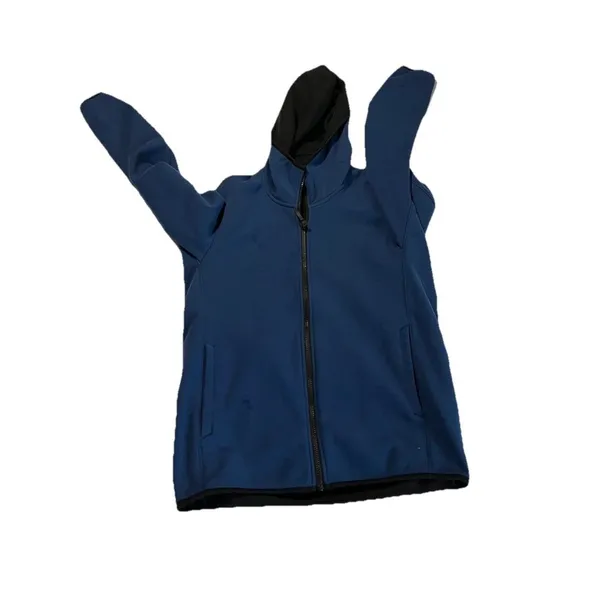 Uniqlo Womens Hooded Full Zip Jacket Size Small Blue Fleece Lined Pockets - Image 2