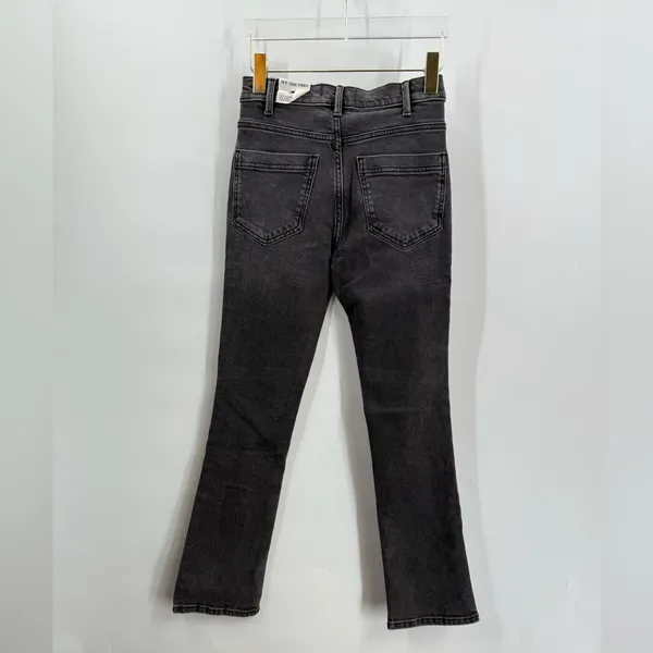 Free People We The Free Jeans Sz 25 Black‎ Faded Low Maintenance Mid Rise Crop Boot Cut Boho - Image 4