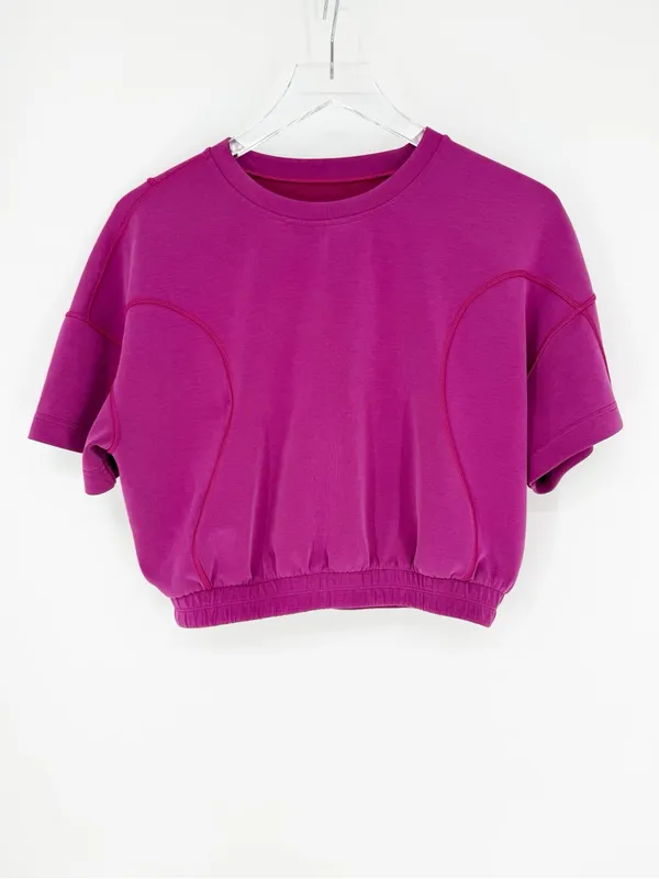 Lululemon Softstreme Gathered T-Shirt Women's 10 Magenta Purple - Image 2