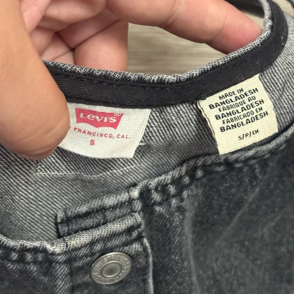 Levi’s black denim button front tank dress black/gray - Image 9