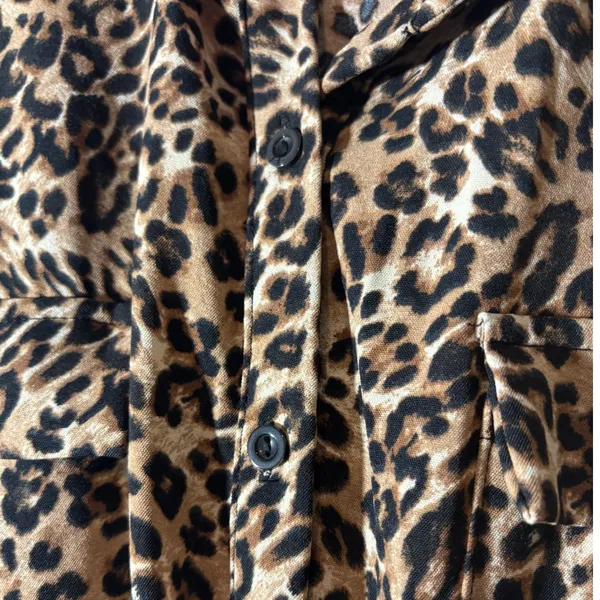 Above and Beyond Size S Leopard Cheetah Animal Print Button-Front Jumpsuit - Image 3