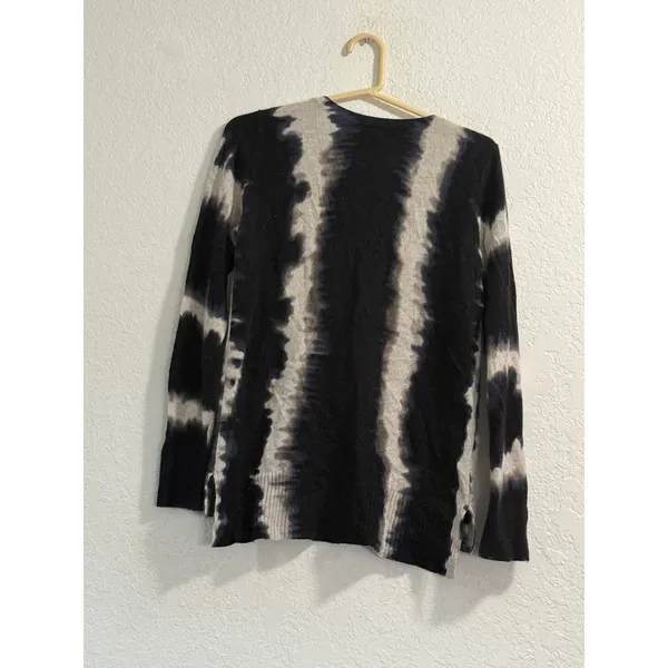 Only Mine Womens Tie Dye 2 Ply Cashmere Sweater Size S Round Neck Mature Lux - Image 3