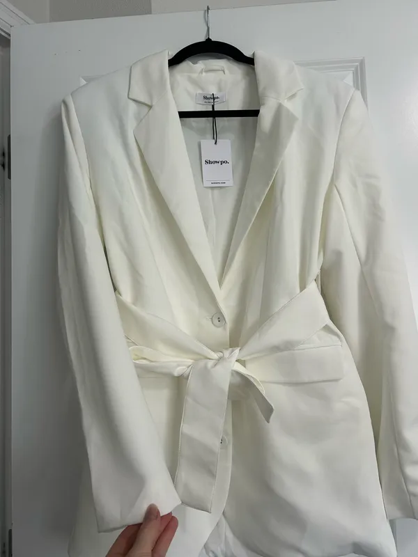 New Showpo Denali Mini Dress Tie Waist Blazer Dress Size Small MSRP $119 - Image 5