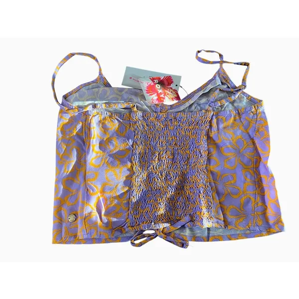 Roxy Vibrant Floral Ruched Crop Camisole Top -‎ Size Medium - Image 5