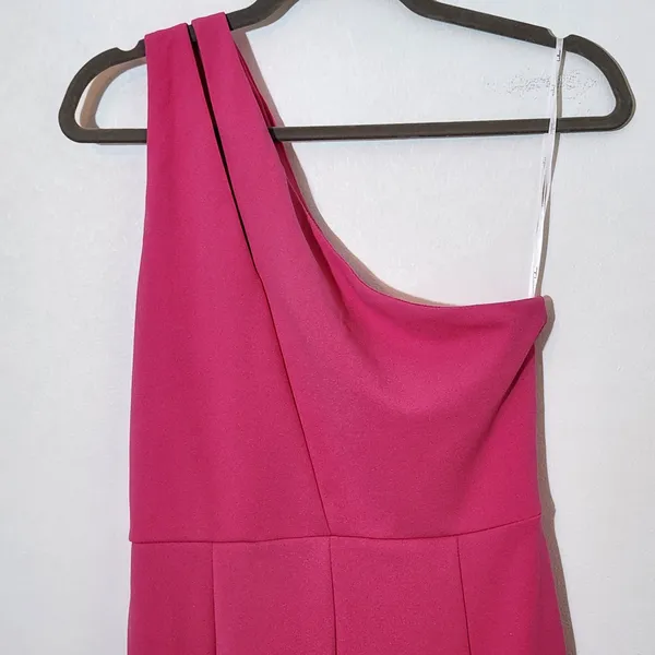 Lulus Pink One Shoulder Cocktail Dress NWT Size Medium Pink Wedding Guest Dress - Image 4