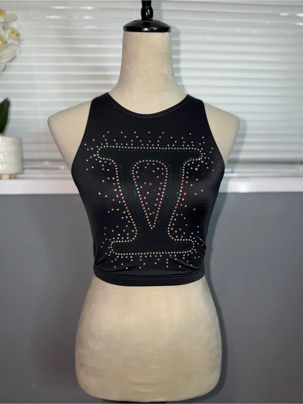 Weissman Black Dancewear Bodysuit Top Size M - Image 3