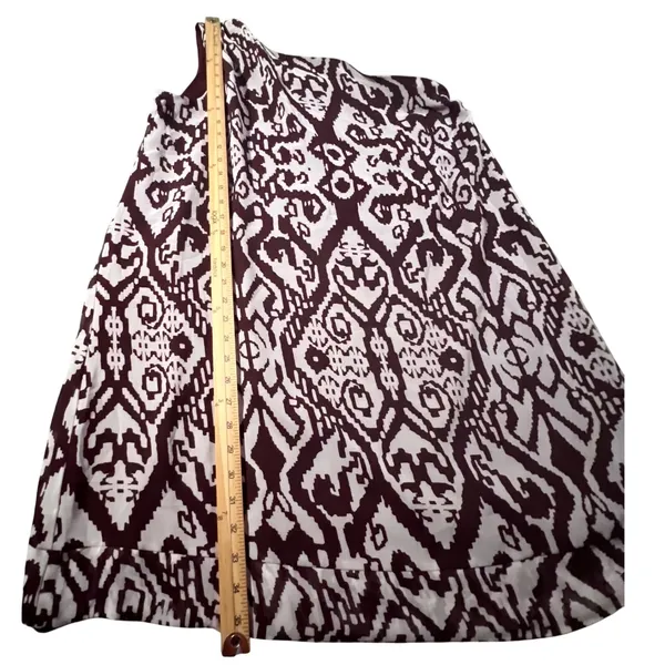New York & Company Eva Mendes Dress Women Large Burgundy Ikat One Shoulder NWT‎ - Image 8