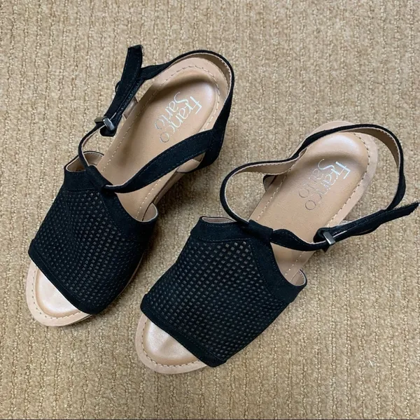 Franco Sarto Clinton 2 Black Wedges - Image 4