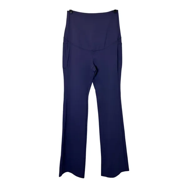 G4Free Size-M BareFeel Maternity Dress‎ Flare Yoga Pants Stretchy Blue - Image 4