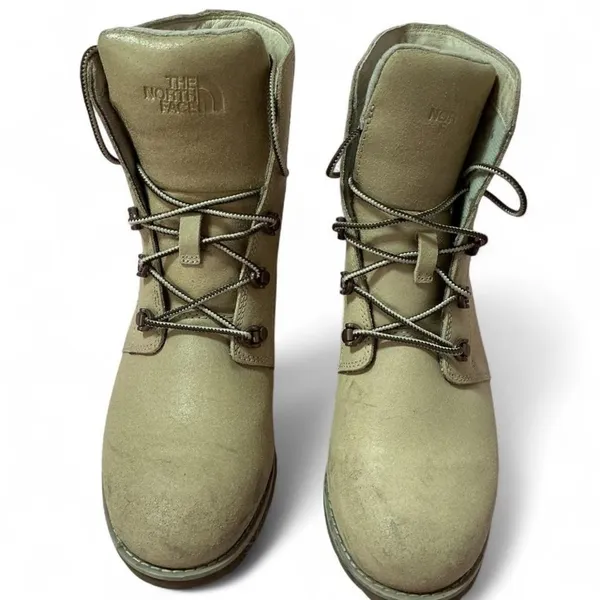 The North Face Tan Brown Suede Ankle Boots Lace‎ Up Womens 7 Granola Girl - Image 2