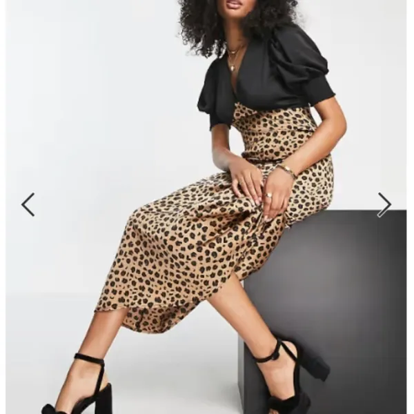 ASOS Sexy Classy Wedding Formal Event Pin-Up Vibes Leopard Print Midi Dress NWT - Image 2