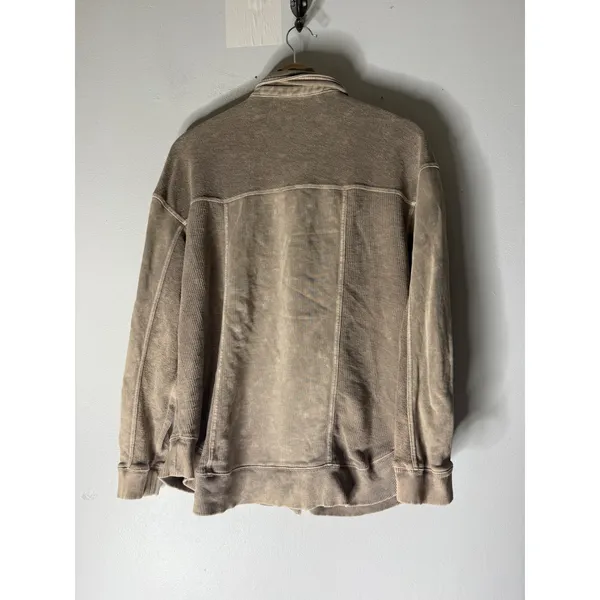 Pilcro‎ women's shirt jacket size XS oversized textured button front brown - Image 2