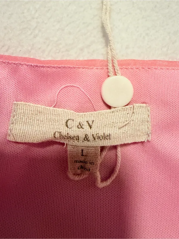 Chelsea & Violet Pink Puff Sleeve Tiered Dress - Image 3