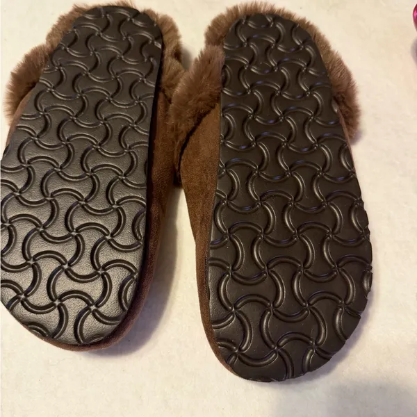ASOS Brown Faux Fur Lined Mule Slippers Indoor Outdoor Sole Women’s 7-8 Cozy - Image 3