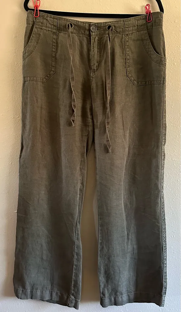 Sanctuary Clothing Olive Green Linen Cargo Pants - Size 30 - Image 2
