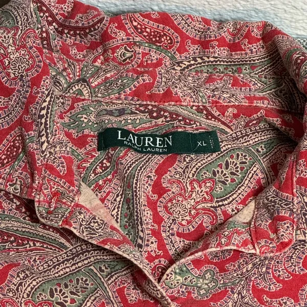Lauren Ralph Lauren Paisley Red unisex pajama XL - Image 3