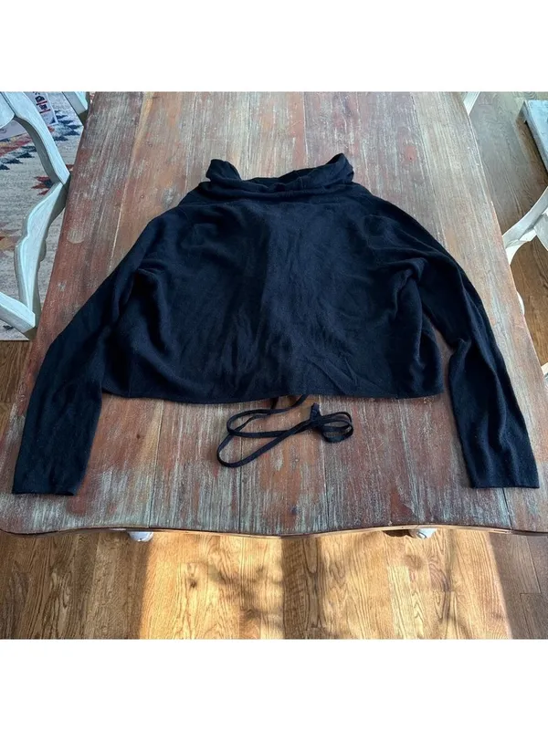 Lauren Active Ralph Lauren Black Cowl Neck Sweater M Wool Blend - Image 9