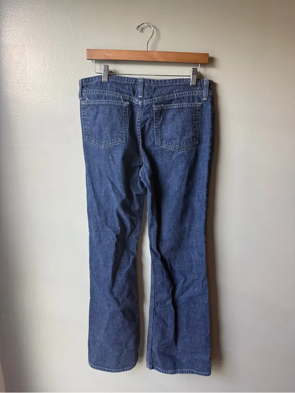 Vintage American Eagle Y2K Flare Jeans Women’s 8 Dark Wash - Image 4
