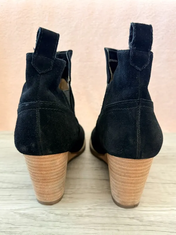 Blondo Irving Stacked 2.75" Wedge Ankle Boot Waterproof Black Suede B6564 9.5 - Image 3
