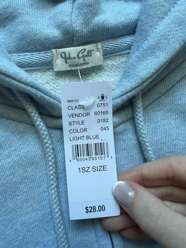 John Galt Cropped Zip Up Hoodie - Image 3