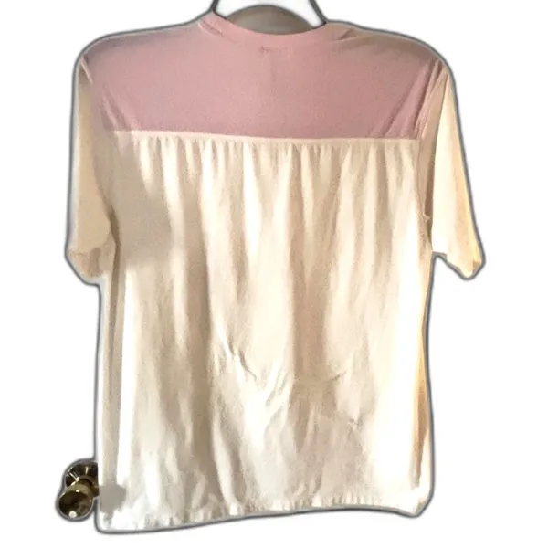 SKIMS Cotton Jersey Colorblock T Shirt Pink Cream XS - Image 5
