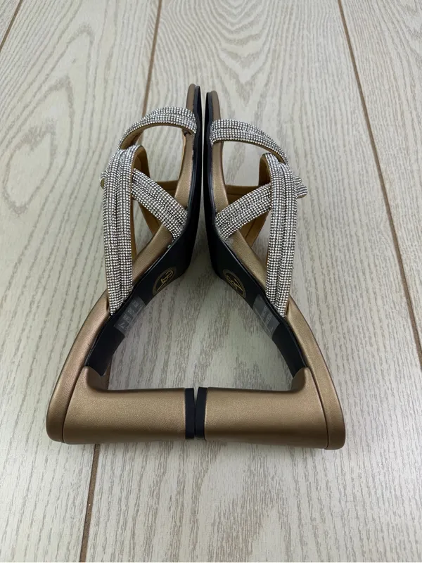 Bella Vita Women's Carmen Heeled Slip On Gem Strap Sandals 7.5W Bronze $100 - Image 5
