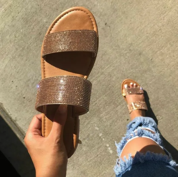 Bronze Sparkle Sandal Brown Size 5.5 - Image 2