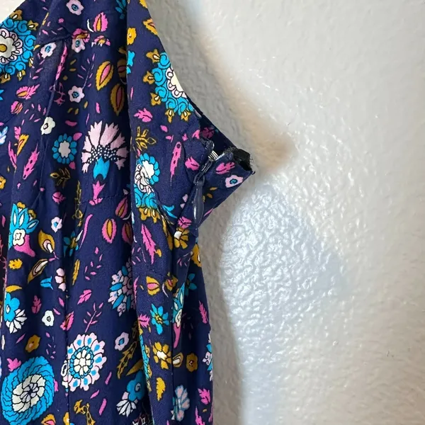 Umgee Size-L Boho Tiered Maxi Dress‎ | Blue Floral Paisley - Image 8