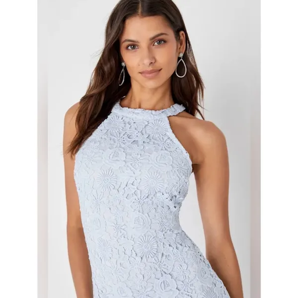 Lulus NWT Women Small Powder Baby Blue Lace Mini Dress Romantic Dainty Coquette - Image 2