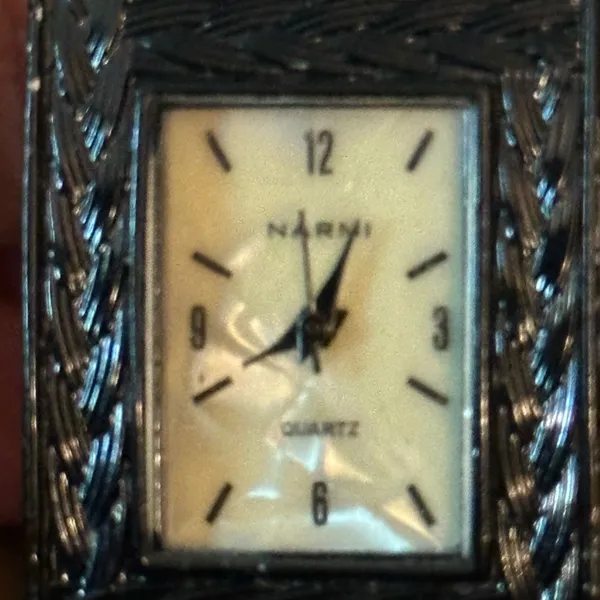 Narmi black quartz cuff watch - Image 5