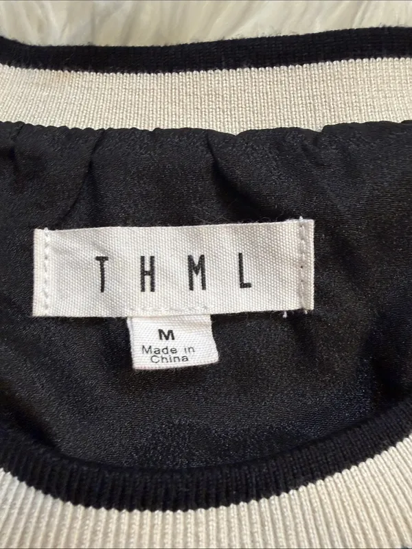 THML sequin flutter sleeve top blouse fully lined black M Size M - Image 4