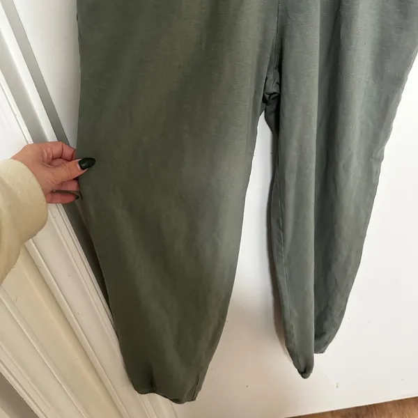 Aerie | Women's Olive Green Smocked Racerback Jogger Jumpsuit, Size XS - Image 6