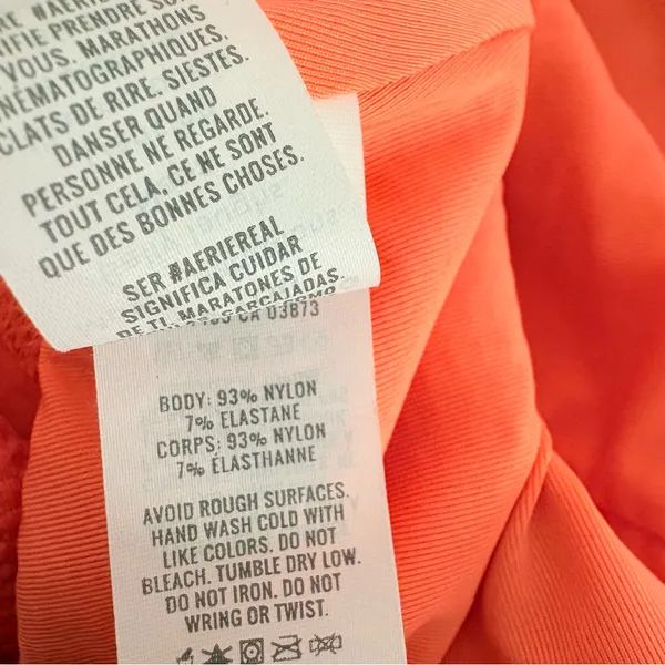 Aerie Waffle Scalloped One Piece‎ Swimsuit in a coral/neon Size XXL - Image 6