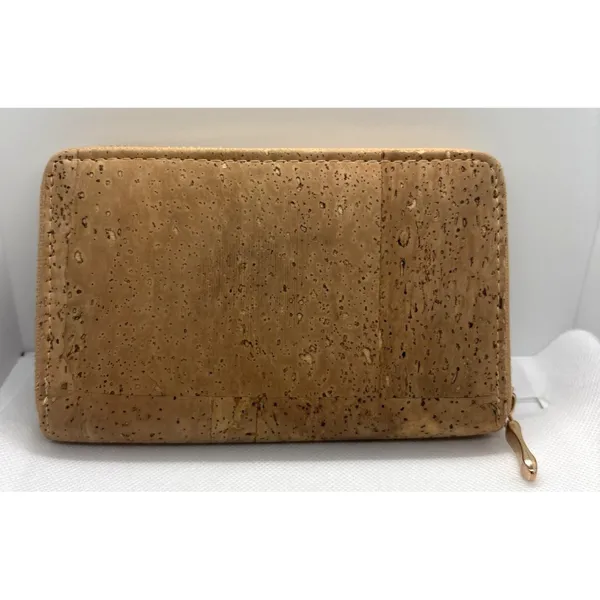 Portugal Cork Wallet Zip-Around Eco-Friendly Sustainable Vegan‎ Natural Boho - Image 4