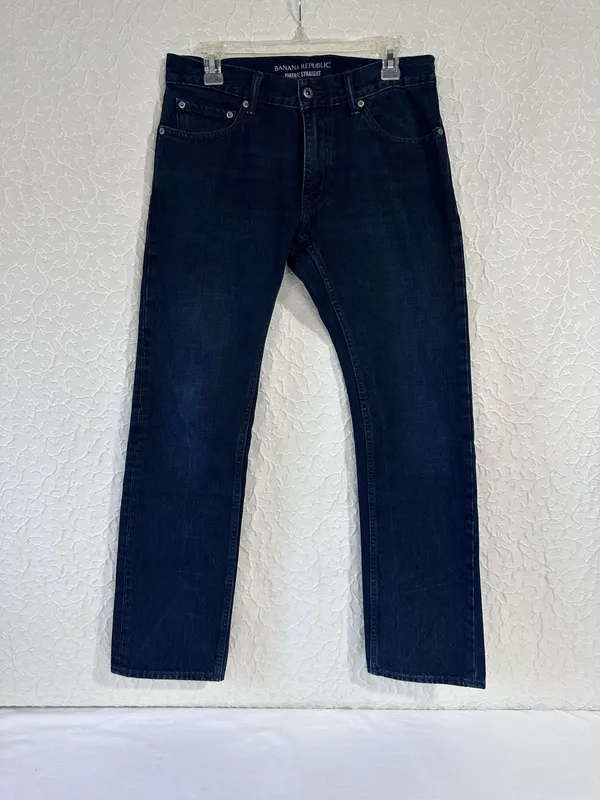Banana Republic Men’s Straight Fit Navy Blue Jeans Size30 - Image 9