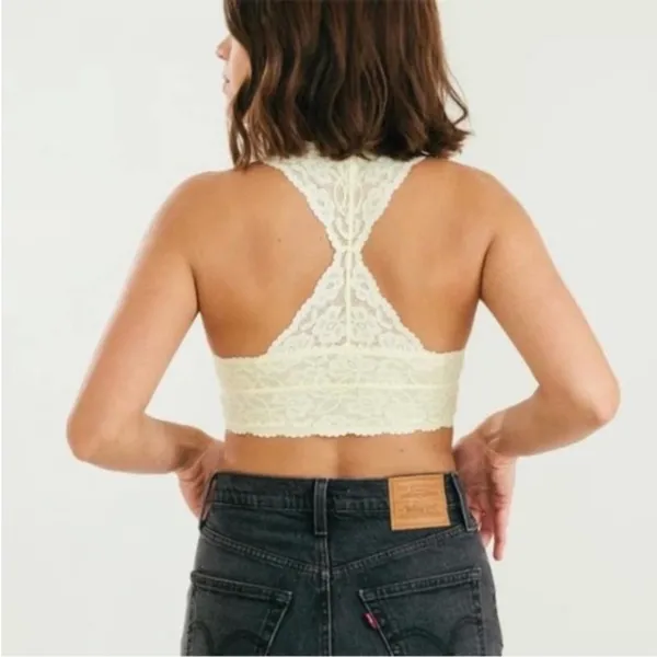 Free People Intimately Gallon Stretch Floral Lace Racer Back Bralette Size Small - Image 2