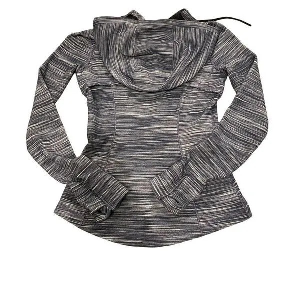 Lululemon Women’s 6 Hoodie Define Jacket Heathered Black White Full‎ Zip Sporty - Image 8