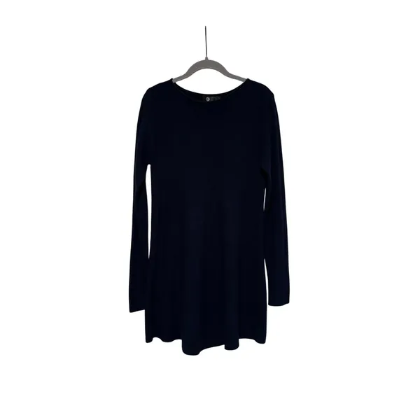 JK Long Sleeve Navy Ribbed Sweater Dress S/XS - Image 2