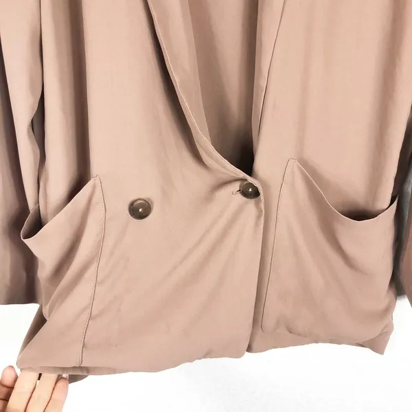 Aritzia Babaton Maeve Blazer Cardigan Small Brown Draped Oversized Button - Image 7