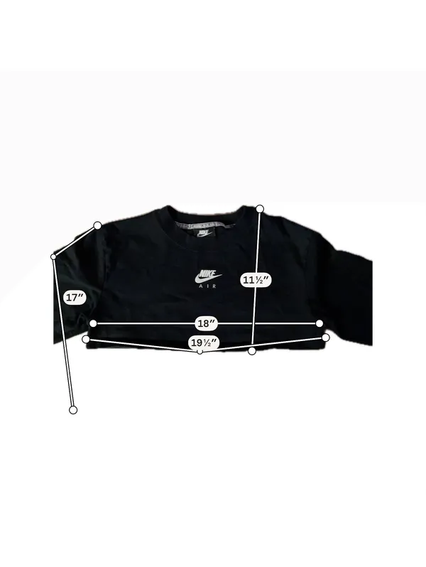 Nike Air Black Cropped Sweatshirt, Size Large, Made in Cambd - Image 6