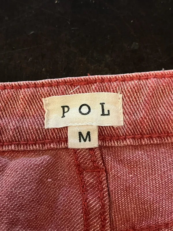 POL Denim Shorts Womens Medium Pink Distressed Cutoff Raw Frayed Hem Casual - Image 3