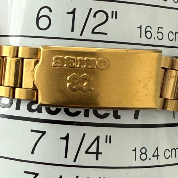 Seiko SQ Presidential Gold Plated Ladies Watch Gold Dial Hands Markers Day Date - Image 15