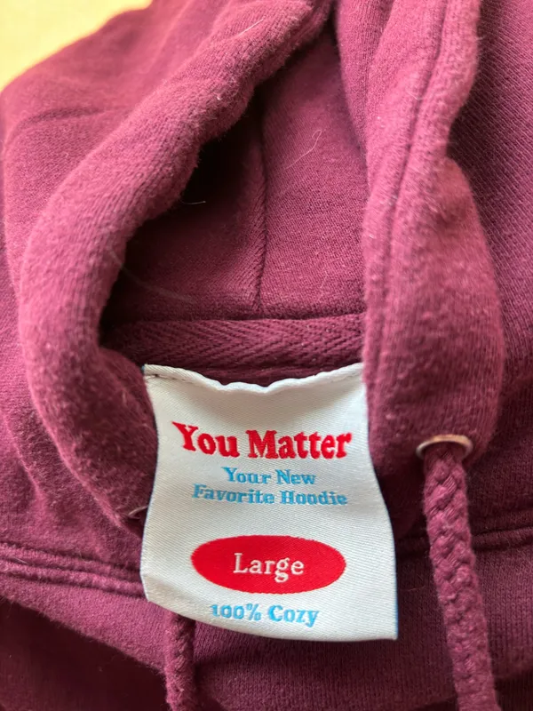 You Matter Hoodie Purple Size L - Image 3