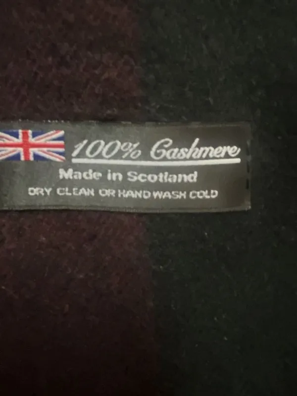 Made In Scotland 100% Cashmere Multi-Color Striped Winter Scarf - Image 5