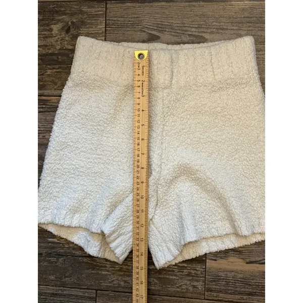 SKIMS Cozy Teddy Collection Boucle Knit Shorts Cream Bone S/M Loungewear Pajamas - Image 4