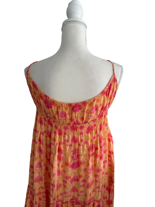 BEACHGOLD Orange Floral Maxi Dress Size Medium - Image 4