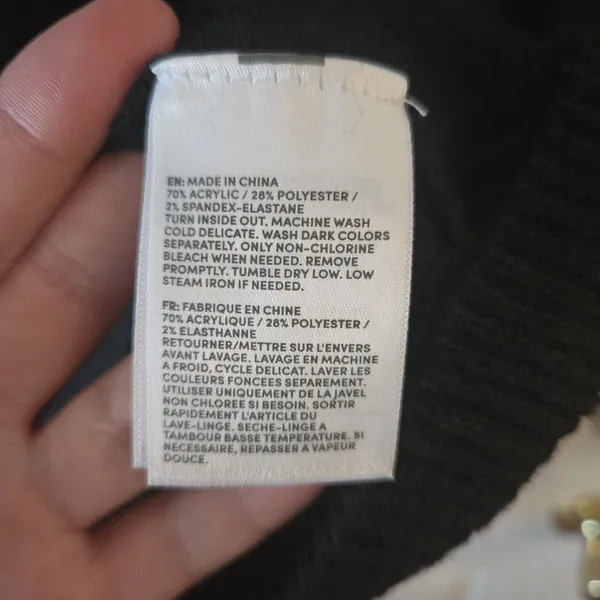 Lands’ End Sweater Dress Women L 12-14 Black Long Sleeve Crew Neck Midi NWOT - Image 5